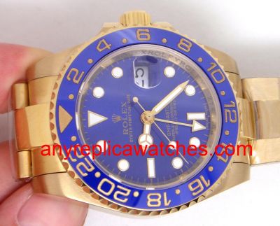 Yellow Gold GMT-Master II Blue Ceramic Bezel - Buy Replica Rolex Watch
